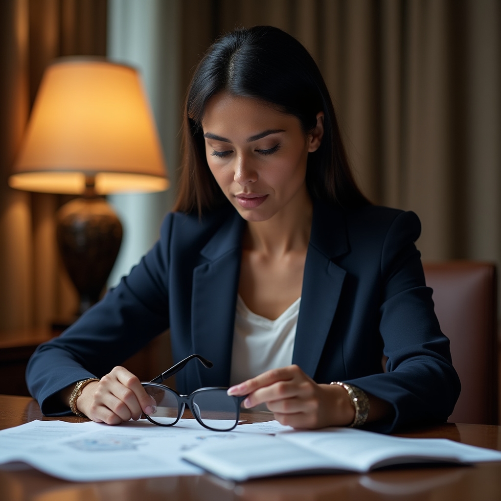 Investor reviewing real estate documents