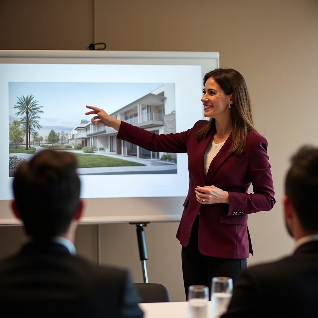 Property developer giving presentation